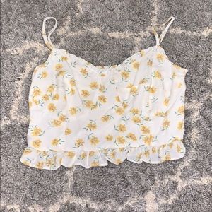 white sunflower cropped tank!